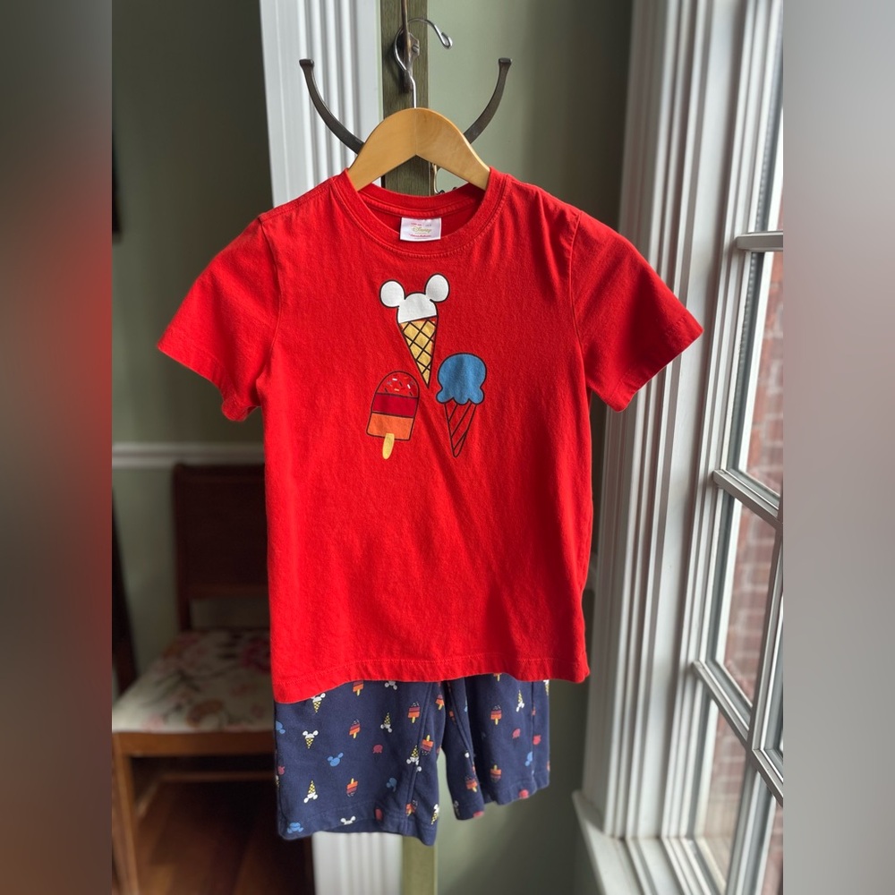 Hanna Andersson Disney Mickey Ice Cream Set Size 8 130 EU Vacation Park Wear